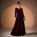 Modest Abaya Dress/Muslim Dress Women Elegant Plus Size Velvet Evening Dress With Long Sleeves & Pleated A-Line Hem For Women_ecoleips.com