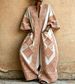 Bohemian Retro Ethnic Style Wide Leg Jumpsuit for Women with Pockets Long Robe Foreign Trade Fashion_ecoleips.com