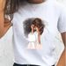 European And American Cross-border Foreign Trade Women's Fashion Urban Girl Round-neck Printed Short-sleeve T-shirt Top_ecoleips.com