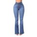 European and American foreign trade cross border supply 2024 spring and summer new high waist elastic flared jeans for women_ecoleips.com