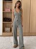 Commuter Style Women's Suit Is Thin And Fashionable, Thousand Bird Grid Sleeveless Vest High Waist Wide Leg Pants, Daily Workplace Leisure_ecoleips.com