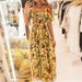 High Waist Dress Square Neck Printed Lotus Leaf Sleeves Bohemian Waist Thin Floral Fairy Dress_ecoleips.com