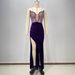 Women's Clothing New Tube Top Heavy Diamond Velvet Pleated Open Hairpin Sexy Party Evening Dress_ecoleips.com