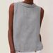 Women's Clothing Cotton And Linen Solid Color Round Neck Short Pullover Casual Solid Color Sleeveless Top_ecoleips.com