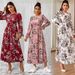 Women's Clothing Printed Dress Middle Eastern Arabic Long Sleeved Dress_ecoleips.com