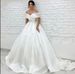 Elegant Off-Shoulder Wedding Dress With Sheer Lace & Chapel Train – Boho Bridal Gown For Destination Weddings (Ivory/White, XS-XXXL)_ecoleips.com