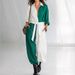 Women's Clothing Spring Fashion Solid Color Patchwork Long Sleeve Shirt With Tie Jumpsuit For Women_ecoleips.com