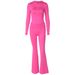 2024 Winter New European And American Hot-Selling Women's Clothing Zipper Long-Sleeve Hooded Top Flared Long Pants Set_ecoleips.com