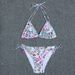 Women’s Clothing New Multi Color Printing Halter Neck Strap Backless Sexy Split Bikini Swimsuit_ecoleips.com