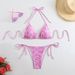 Women's Clothing New Bikini Hot Selling Printed Lace Up Sexy Bikini Split Swimsuit Swimsuit_ecoleips.com