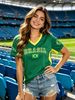 Soccer Shirt 2026 Women USA Soccer Jersey Game Day T-Shirt Funny Soccer Graphic Y2k V Neck Short Sleeve Tops_ecoleips.com