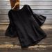Women's Clothing 2025 New Summer Solid Color Round Neck Top Ruffle Sleeve Blouse_ecoleips.com
