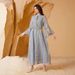 Modest Abaya Dress Women's Elegant Long Dress With Middle East Cross-Over Embroidery Bell Sleeves Pullover Style For Dubai Fashion_ecoleips.com