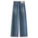 Women’s Clothing Hot Diamond Embroidery Wide Leg Jeans New Women's Spring And Autumn Hot Style High Waist Slim Narrow Straight Pants Spring_ecoleips.com