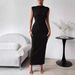 Cross-border Plus-size Dress, European American Women's Clothing, Pure Alluring, Sleeveless, Sexy, Pleated,_ecoleips.com
