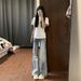 Vintage Light Blue Flared Jeans For Women – High-Waisted Wide-Leg Trousers With Retro Hem (S-5xl, Distressed Wash)_ecoleips.com