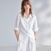 Women's Pure Linen Short Sleeved Collared Shirt Spring Summer Linen Top Office Appropriate Fitted Waist Commuting Style_ecoleips.com