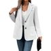 ng2510292 New Autumn Women's Blazer, Solid Color, Korean Style, Fashionable, Slim-fit, Single-breasted, Mid-length_ecoleips.com