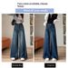 Aria Basics Retro Blue Wide-Leg Jeans For Women, Fall 2025 New High-Waisted Loose Fit Petite Floor-Length Flared Pants_ecoleips.com