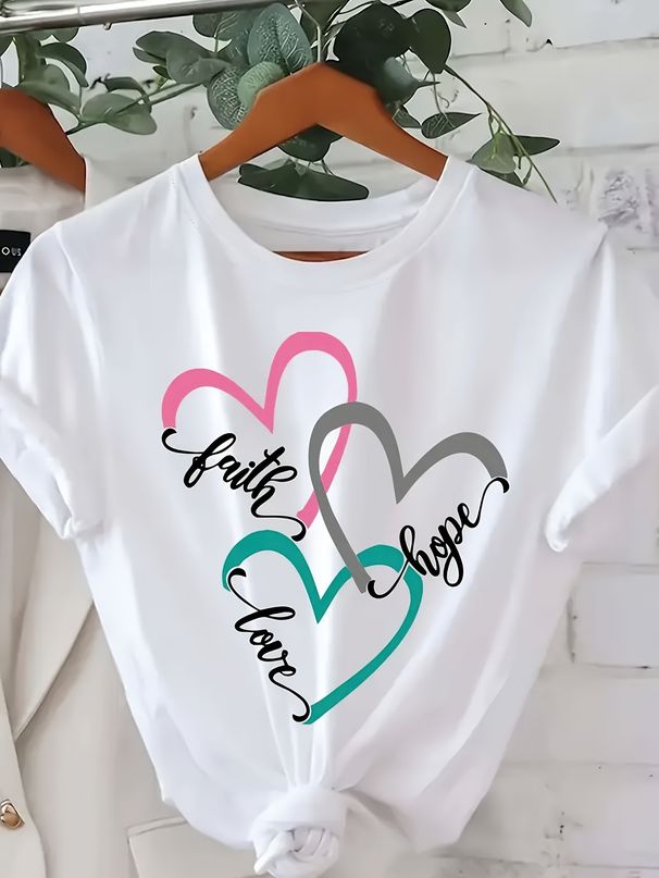 European And American Cross-border Foreign Trade Clothing - Round-neck Printed Women's Short-sleeve T-shirt Top_ecoleips.com