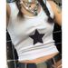 Summer New Arrival Women's Racerback Top Embroidered Star Print round Neck Sleeveless Backless European And American Style_ecoleips.com
