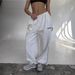 Women's American Style Striped Wide Leg Sweatpants | Casual Straight Leg Joggers With Cuffed Ankles | Versatile 2-in-1 Lounge Pants For Spring/Autumn_ecoleips.com