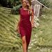 Diyun European And American Foreign Trade Independent Site Knitted High Elasticity Light Formal Dress_ecoleips.com