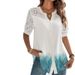 Women's Short Sleeve Buttoned Lapel Shirt Fashion Top Relaxed Everyday Wear Comfortable Feshion_ecoleips.com