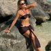 2025 Women's Sexy Three Piece Bikini Swimsuit European American Style Fashionable Cross Border Polyester Solid Color Swimwear_ecoleips.com