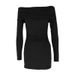 AC416 French-style Elegant Off-shoulder Long-sleeve Knit Top And Spring Sexy Slim-fit Ruched Bodycon Skirt_ecoleips.com