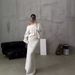 Women's Clothing One Shoulder Slim Loose Solid Color Knitted Sweater Two piece Set Long Sleeve_ecoleips.com