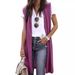 Women's Sleeveless Vest Cardigan Mid-Length Fashion Trend 2023 European American Style Polyester Spring/Summer Elegant England Style_ecoleips.com