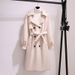 Women's Long Wool Blend Coat With Belt - Thickened Winter Trench Coat For Office & Casual Wear_ecoleips.com
