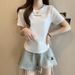 White Cotton Short-Sleeved T-Shirt With Straight Shoulders, Designed In A Trendy, Internet-Famous Style Featuring Cutout_ecoleips.com