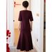 Zhilixi Mother-in-law Cheongsam Wedding New Style Elegant Young High-Waisted Tummy-Covering Fishtail Dress Plus Size_ecoleips.com