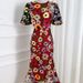 Elegance Embroidered Floral Dress – Lantern Sleeves, Fit & Flare Silhouette (S-4xl, 8 Colors, Polyester Blend)_ecoleips.com