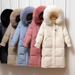 girl Girl Girl 25 Winter New White Duck Down Long Over-the-Knee Puffer Cotton Jacket Women's Brand Wholesale_ecoleips.com