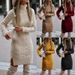 Slim Fit Cable Knit Turtleneck Sweater Dress – Elegant High Neck Split Hem Pullover With Ribbed Detailing, Versatile Layering Staple_ecoleips.com