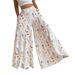 Women's Clothing Summer High-Waisted Women's Pants Floral Print Loose Fit Wide Leg Trousers Versatile Straight Leg Slimming Thin Flowy Bottoms_ecoleips.com