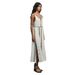Modern Black & White Contrast Sleeveless Jumper Dress, Deep V-Neck Tie-Waist Bodycon Midi Dress For Women, Chic A-Line Shift Dress For Daily Wear_ecoleips.com