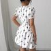 Women's Clothing Ladies New Elegant Waist Bow Print Bud Dress_ecoleips.com
