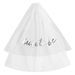 Bridal Veil With Pearl Embroidery & 'Bride To Be' Foil Lettering – Elegant Short Wedding Headpiece (Under 60cm)_ecoleips.com