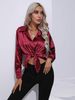 Hot-Selling Real Shot Satin Shirt For Women, Long-Sleeve Silk Blouse, Spring/Summer New Style, European And_ecoleips.com