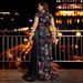 plus Size Elegant V Neck Cocktail Dress Sequined Patchwork European American Style for Parties Banquets Mothers_ecoleips.com