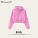 Women's Fleece Lined Hooded Cardigan Sweatshirt Zipper Loose Fit Long Sleeve Autumn Trendy Solid Color Brand_ecoleips.com