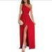 Women's Summer Dress With Off-Shoulder Design, Elegant Long Skirt Featuring A Sleeveless And Slit Pattern_ecoleips.com