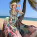 Bohemian Baroque Print Long Sleeve Flared Heavy Craft Dress For Women Summer Ethnic Style Beach Vacation_ecoleips.com
