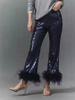 Aria Basics Cross-border Slim-fit Independent Station European And American Women's Fashion Sequined With Frayed Edges,_ecoleips.com