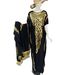 RM002 Muslim Rayon Gold Foil Robe Large Headscarf Set One Size_ecoleips.com