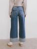 Women's Relaxed Fit Mid-Rise Straight Leg Washed Denim Jeans For Casual Streetwear (Light Blue, Dark Blue) - S/M/L/XL_ecoleips.com
